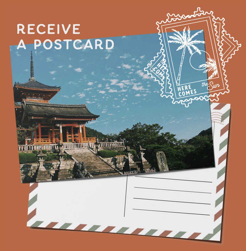 Receive a postcard